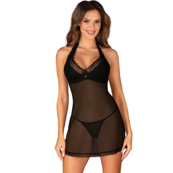 OBSESSIVE - MEDILLA CHEMISE & THONG XL/XXL