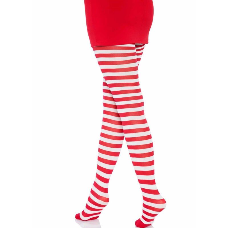 LEG AVENUE - WHITE/RED STRIPED TIGHTS LEG AVENUE HOSIERY - 3