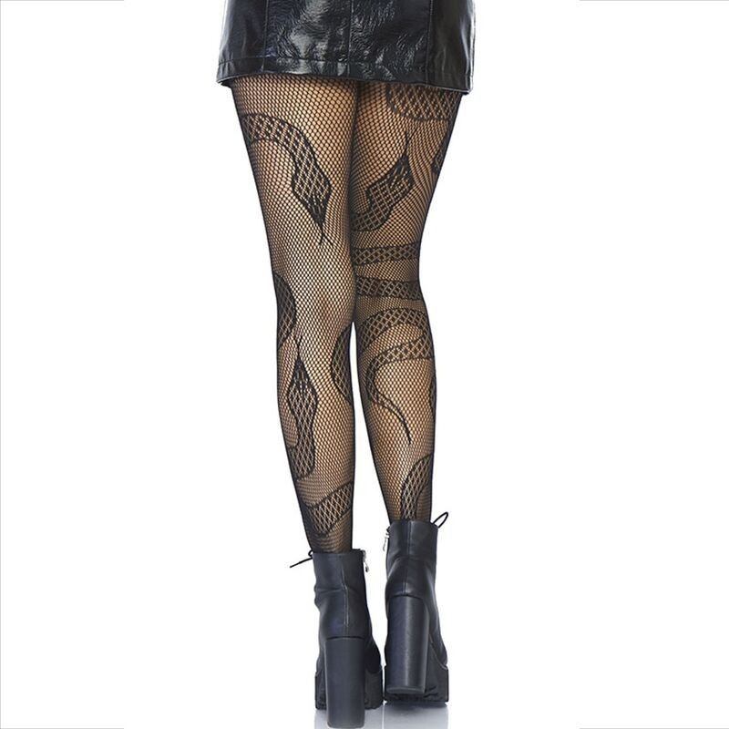 LEG AVENUE - STOCKINGS NET SNAKES BLACK LEG AVENUE HOSIERY - 2