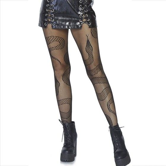 LEG AVENUE - STOCKINGS NET SNAKES BLACK LEG AVENUE HOSIERY - 3