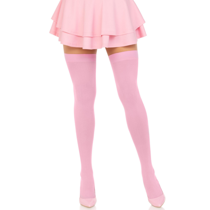 LEG AVENUE - NYLON THIGH HIGHS PINK LEG AVENUE HOSIERY - 1