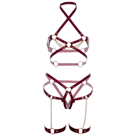 LEG AVENUE - HARNESS BRA & HEART GARTER S LEG AVENUE KINK - 6