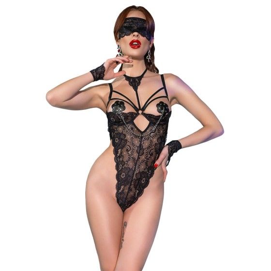 CHILIROSE - CR 4488 BODYSUIT LACE BLACK S/M CHILIROSE BODIES - 1