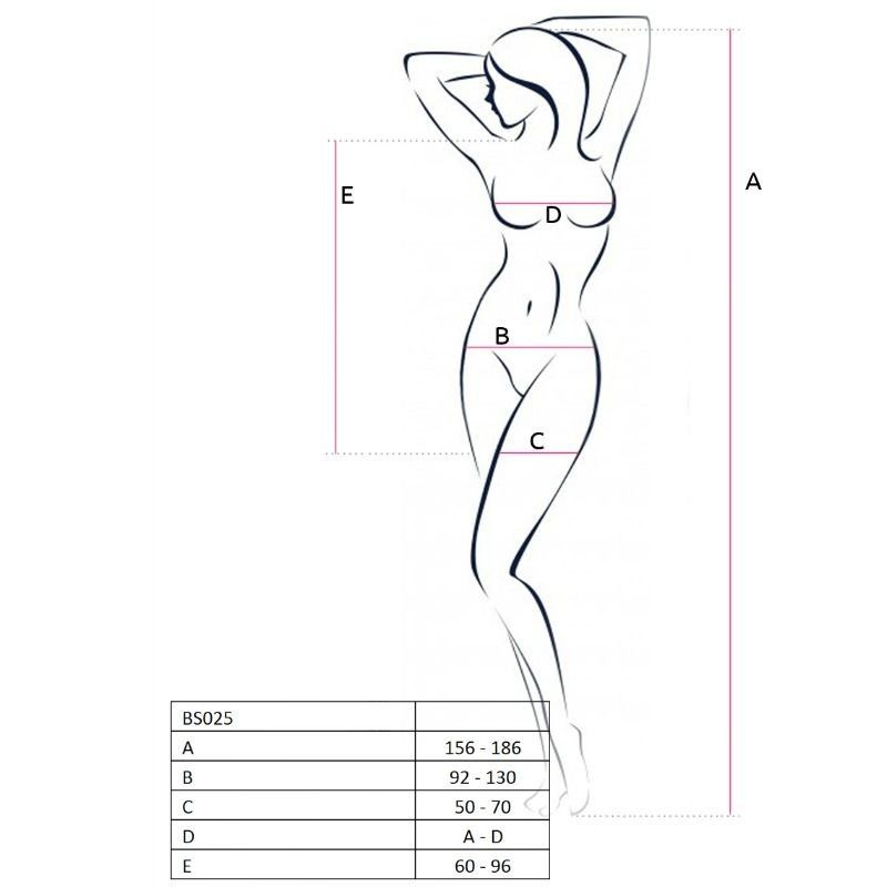 PASSION - WOMAN BS025 BODYSTOCKING WHITE DRESS STYLE ONE SIZE PASSION WOMAN BODYSTOCKINGS - 2