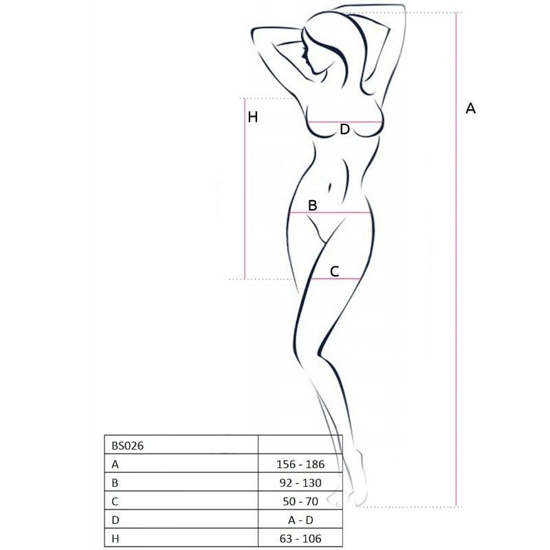 PASSION - WOMAN BS026 BODYSTOCKING WHITE DRESS STYLE ONE SIZE PASSION WOMAN BODYSTOCKINGS - 2