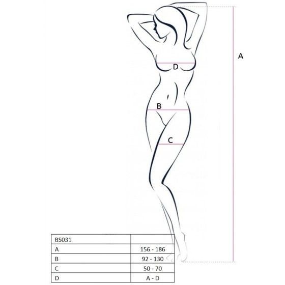PASSION - WOMAN BS031 WHITE BODYSTOCKING ONE SIZE PASSION WOMAN BODYSTOCKINGS - 2