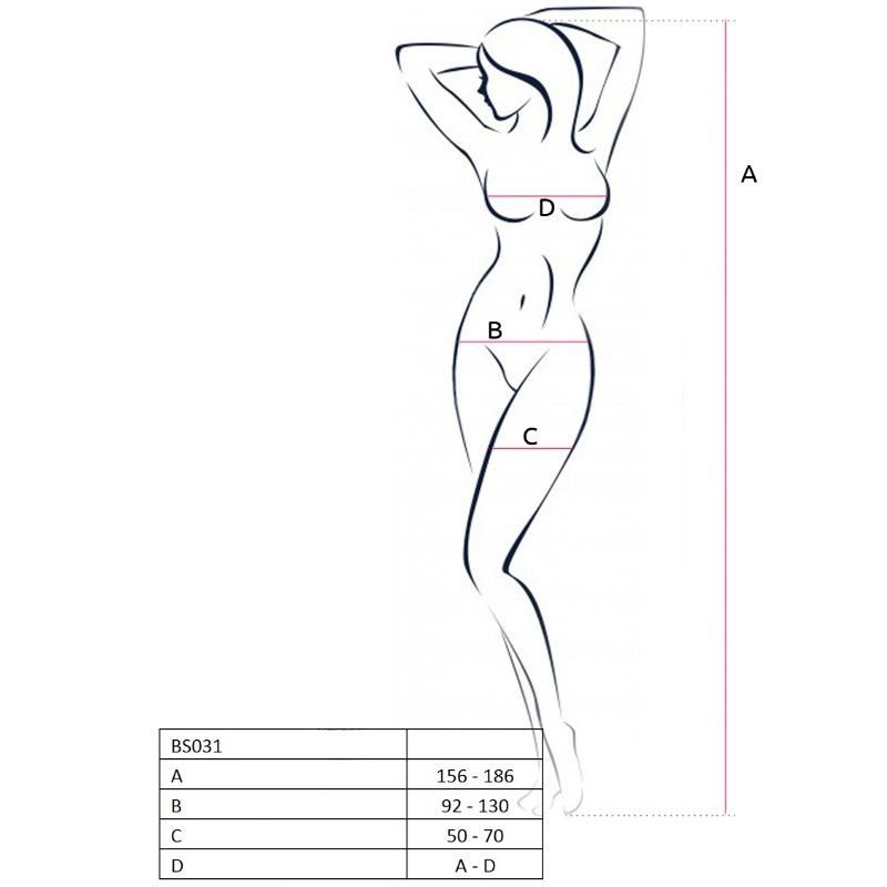 PASSION - WOMAN BS031 WHITE BODYSTOCKING ONE SIZE PASSION WOMAN BODYSTOCKINGS - 2