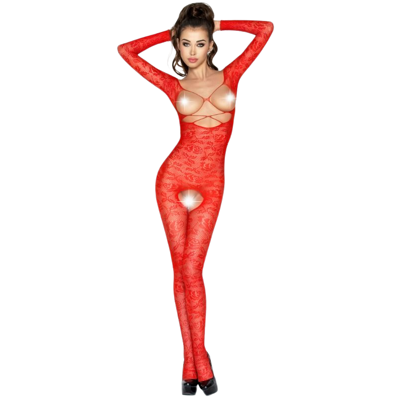 PASSION - WOMAN BS031 RED BODYSTOCKING ONE SIZE PASSION WOMAN BODYSTOCKINGS - 1