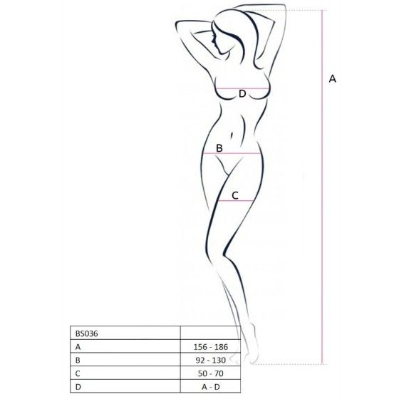 PASSION - WOMAN BS036 WHITE BODYSTOCKING ONE SIZE PASSION WOMAN BODYSTOCKINGS - 2