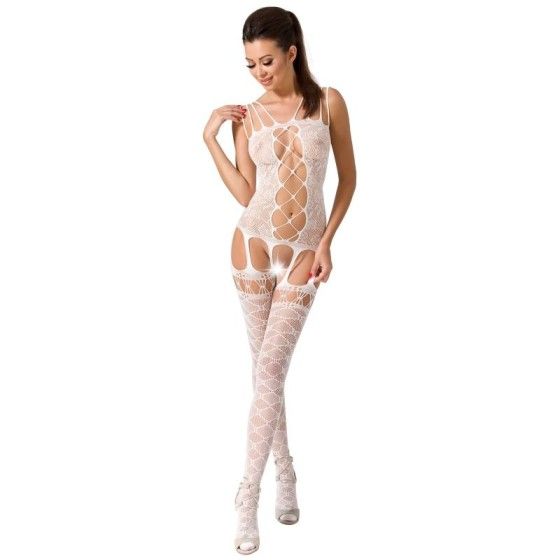 PASSION - WOMAN BS054 WHITE BODYSTOCKING ONE SIZE PASSION WOMAN BODYSTOCKINGS - 1