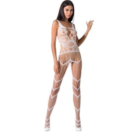 PASSION - WOMAN BS058 WHITE BODYSTOCKING ONE SIZE