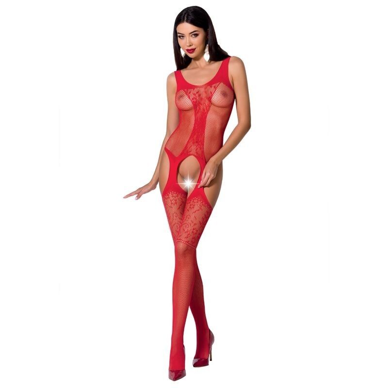 PASSION - WOMAN BS072 BODYSTOCKING ONE SIZE RED PASSION WOMAN BODYSTOCKINGS - 1