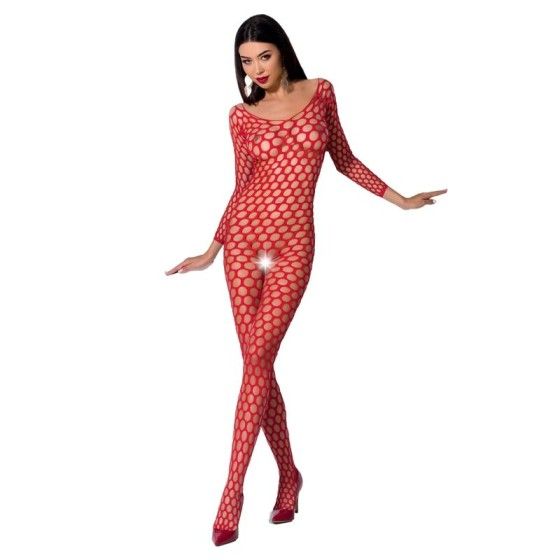 PASSION - WOMAN BS077 BODYSTOCKING ONE SIZE RED PASSION WOMAN BODYSTOCKINGS - 1