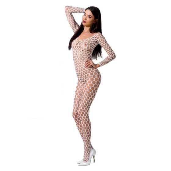 PASSION - WOMAN BS077 BODYSTOCKING ONE SIZE WHITE PASSION WOMAN BODYSTOCKINGS - 1
