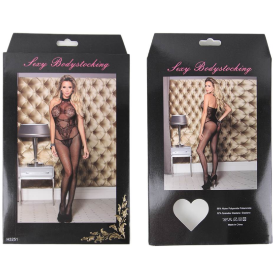 QUEEN LINGERIE - BARE BACK BODYSTOCKING S/L QUEEN LINGERIE - 7