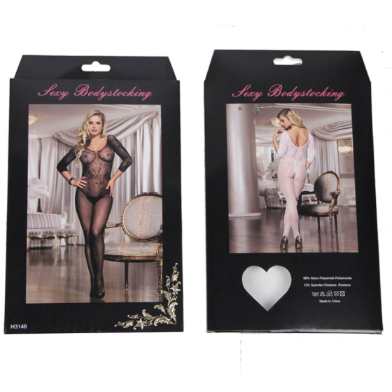 QUEEN LINGERIE - BODYSTOCKING WITH OPENING LONG SLEEVE S/L QUEEN LINGERIE - 3