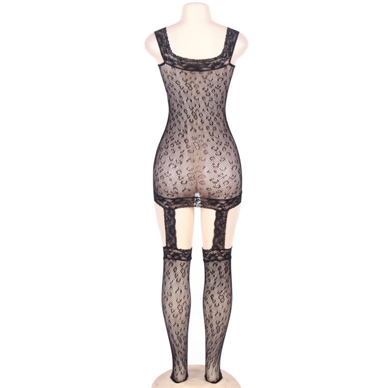 QUEEN LINGERIE - LEOPARD STYLE BODYSTOCKING S/L QUEEN LINGERIE - 4