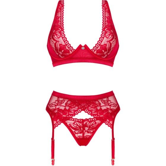 OBSESSIVE - LACELOVE SET THREE PIECES RED M/L OBSESSIVE SETS - 5