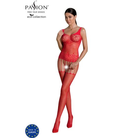PASSION - ECO COLLECTION BODYSTOCKING ECO BS001 RED PASSION WOMAN BODYSTOCKINGS - 1