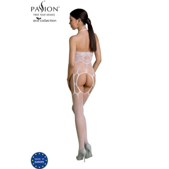 PASSION - ECO COLLECTION BODYSTOCKING ECO BS002 WHITE PASSION WOMAN BODYSTOCKINGS - 2