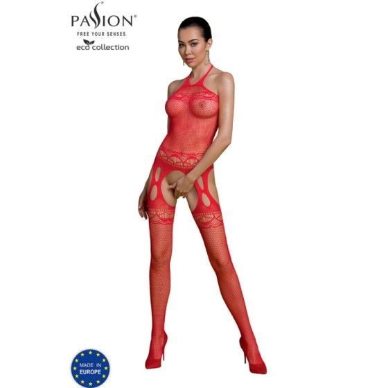 PASSION - ECO COLLECTION BODYSTOCKING ECO BS006 RED PASSION WOMAN BODYSTOCKINGS - 1