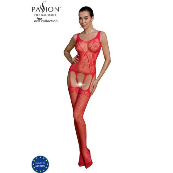 PASSION - ECO COLLECTION BODYSTOCKING ECO BS007 RED PASSION WOMAN BODYSTOCKINGS - 1