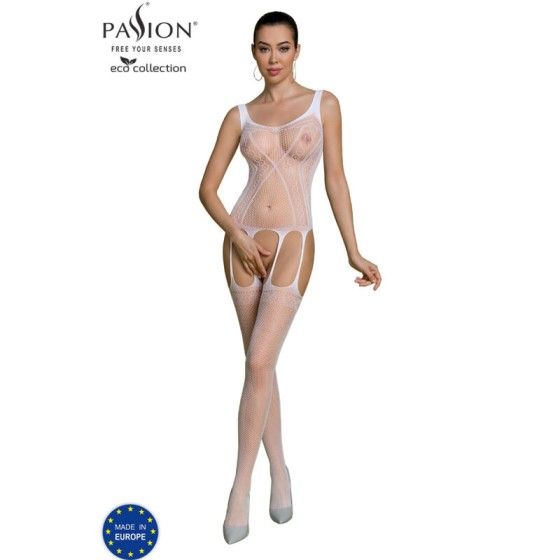 PASSION - ECO COLLECTION BODYSTOCKING ECO BS007 WHITE PASSION WOMAN BODYSTOCKINGS - 1