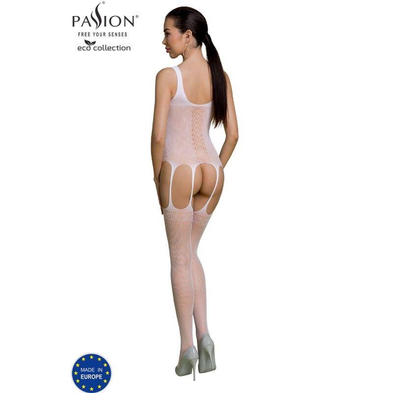 PASSION - ECO COLLECTION BODYSTOCKING ECO BS007 WHITE PASSION WOMAN BODYSTOCKINGS - 2