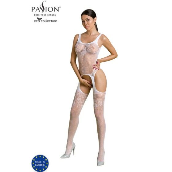 PASSION - ECO COLLECTION BODYSTOCKING ECO BS008 WHITE PASSION WOMAN BODYSTOCKINGS - 1