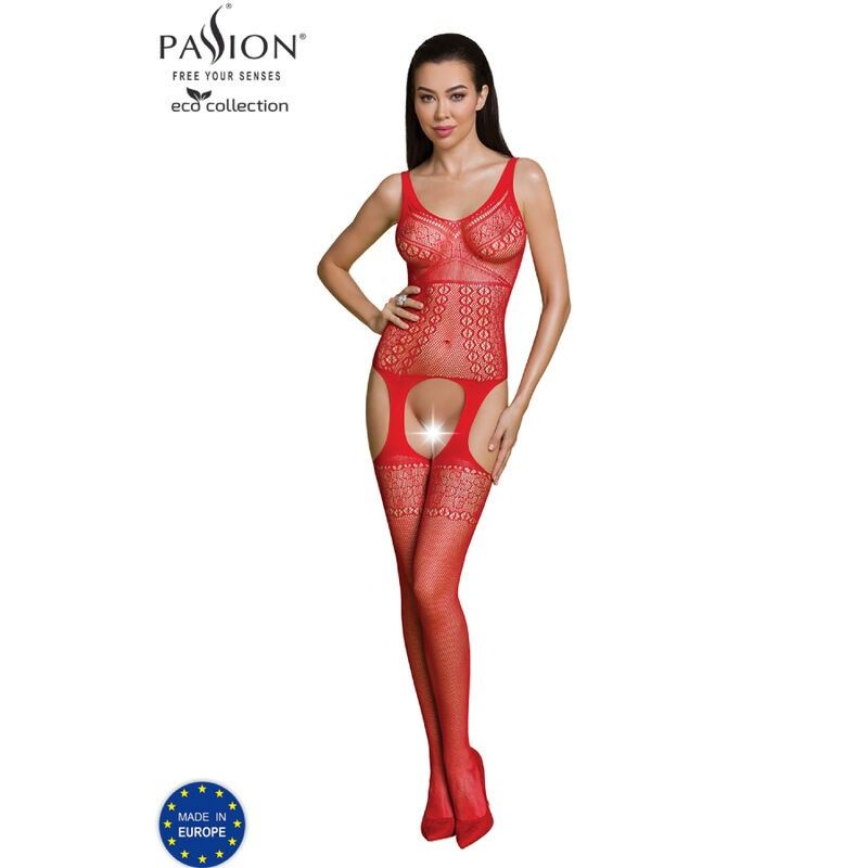 PASSION - ECO COLLECTION BODYSTOCKING ECO BS010 RED PASSION WOMAN BODYSTOCKINGS - 1