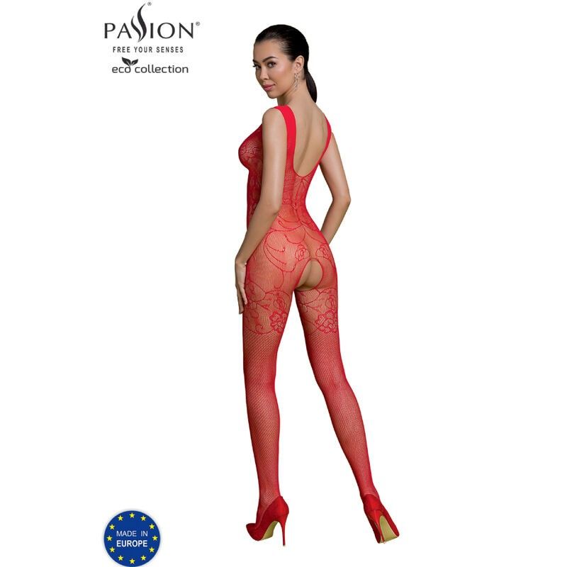 PASSION - ECO COLLECTION BODYSTOCKING ECO BS012 RED PASSION WOMAN BODYSTOCKINGS - 2