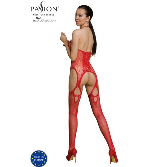 PASSION - ECO COLLECTION BODYSTOCKING ECO BS013 RED PASSION WOMAN BODYSTOCKINGS - 2