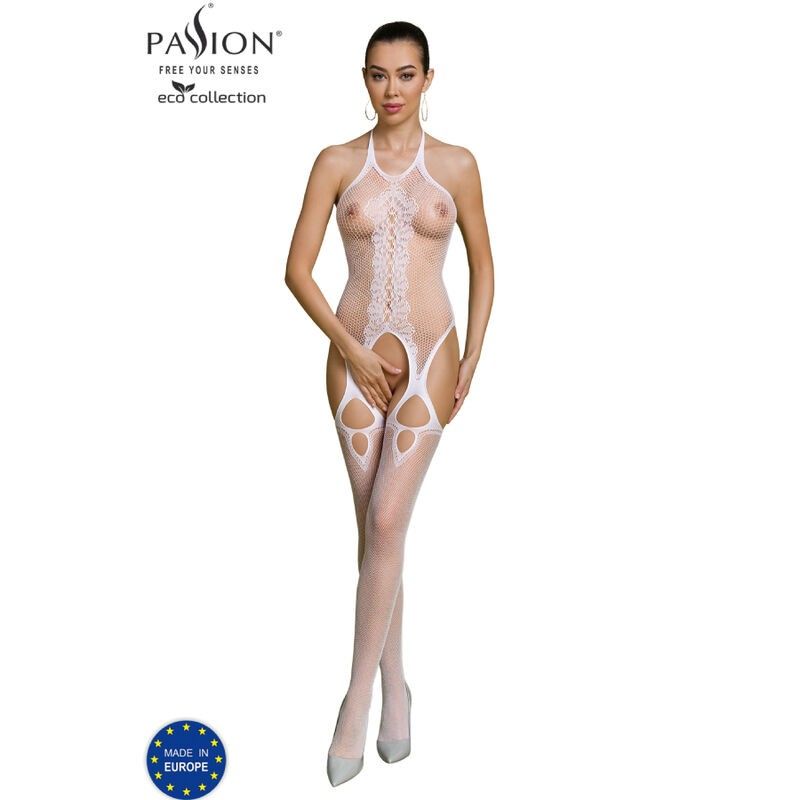 PASSION - ECO COLLECTION BODYSTOCKING ECO BS013 WHITE PASSION WOMAN BODYSTOCKINGS - 1