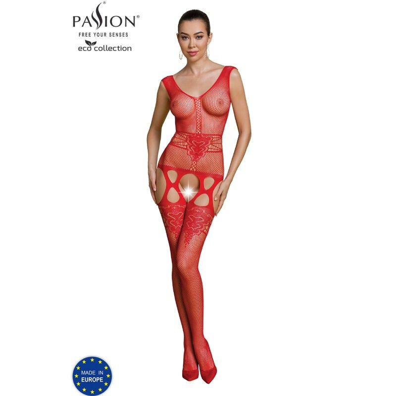 PASSION - ECO COLLECTION BODYSTOCKING ECO BS014 RED PASSION WOMAN BODYSTOCKINGS - 1