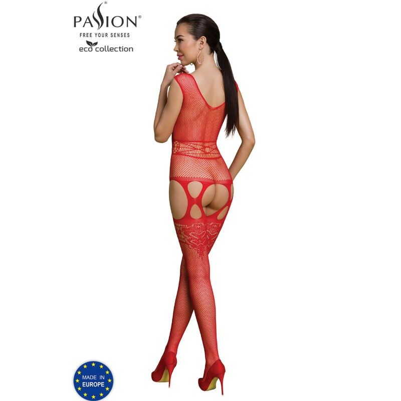 PASSION - ECO COLLECTION BODYSTOCKING ECO BS014 RED PASSION WOMAN BODYSTOCKINGS - 2