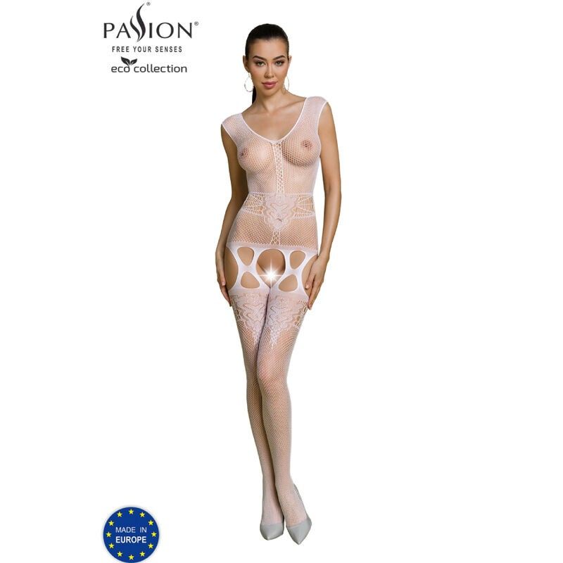 PASSION - ECO COLLECTION BODYSTOCKING ECO BS014 WHITE PASSION WOMAN BODYSTOCKINGS - 1