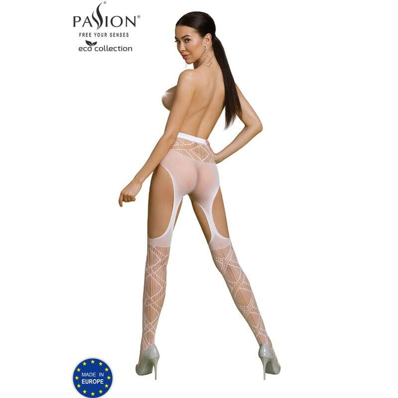 PASSION - ECO COLLECTION BODYSTOCKING ECO S005 WHITE PASSION WOMAN GARTER & STOCK - 2