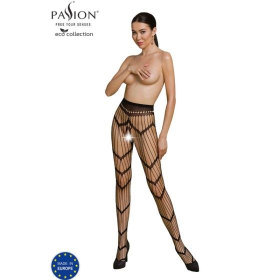 PASSION - ECO COLLECTION BODYSTOCKING ECO S006 BLACK PASSION WOMAN GARTER & STOCK - 1