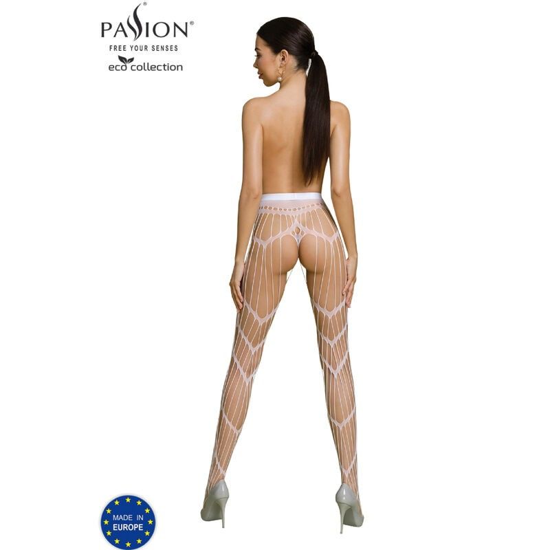 PASSION - ECO COLLECTION BODYSTOCKING ECO S006 WHITE PASSION WOMAN GARTER & STOCK - 2