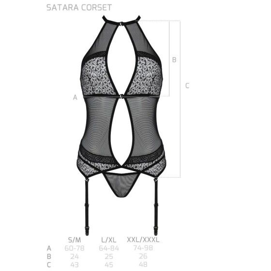 PASSION - SATARA CORSET EROTIC LINE BLACK L/XL PASSION WOMAN CORSETS - 6