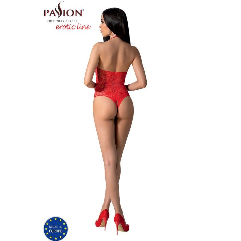 PASSION - BS094 RED BODYSTOCKING ONE SIZE PASSION WOMAN BODYSTOCKINGS - 4