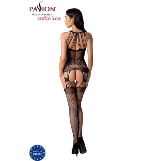 PASSION - BS095 BLACK BODYSTOCKING ONE SIZE PASSION WOMAN BODYSTOCKINGS - 4