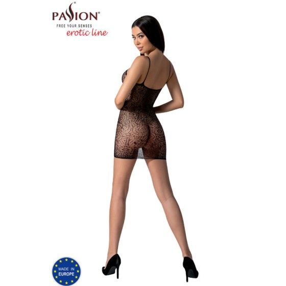 PASSION - BS096 BLACK BODYSTOCKING ONE SIZE PASSION WOMAN BODYSTOCKINGS - 4