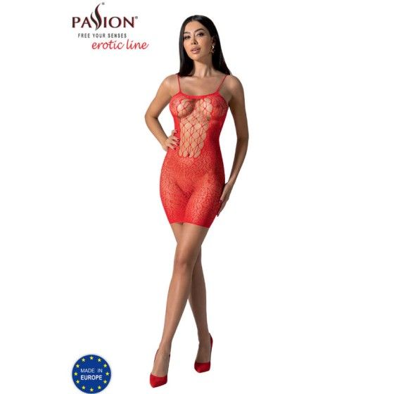 PASSION - BS096 RED BODYSTOCKING ONE SIZE PASSION WOMAN BODYSTOCKINGS - 3