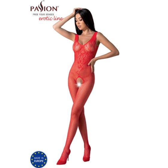 PASSION - BS098 RED BODYSTOCKING ONE SIZE PASSION WOMAN BODYSTOCKINGS - 3