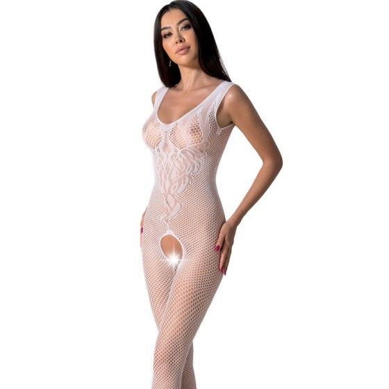 PASSION - BS098 WHITE BODYSTOCKING ONE SIZE PASSION WOMAN BODYSTOCKINGS - 1
