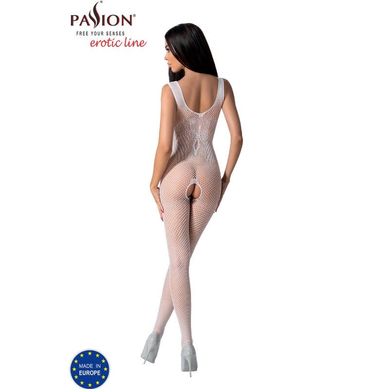 PASSION - BS098 WHITE BODYSTOCKING ONE SIZE PASSION WOMAN BODYSTOCKINGS - 4