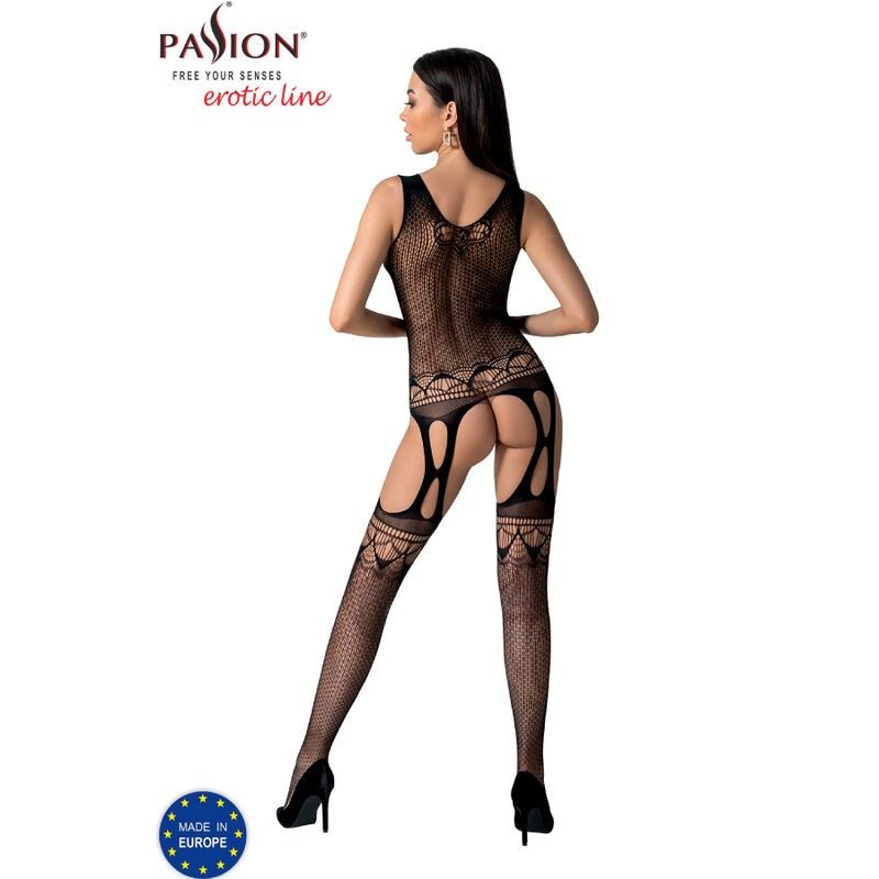 PASSION - BS099 BLACK BODYSTOCKING ONE SIZE PASSION WOMAN BODYSTOCKINGS - 4