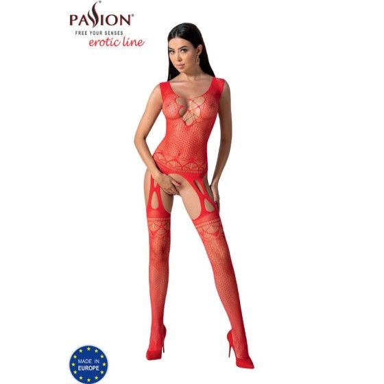 PASSION - BS099 RED BODYSTOCKING ONE SIZE PASSION WOMAN BODYSTOCKINGS - 3