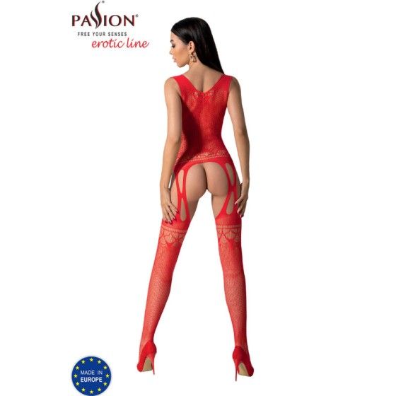 PASSION - BS099 RED BODYSTOCKING ONE SIZE PASSION WOMAN BODYSTOCKINGS - 4